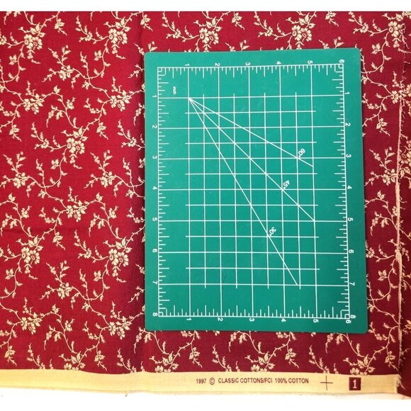Classic Cottons Burgundy Floral Fabric 1 Yard 100% Cotton Quilting Sewing Materi - Picture 2 of 6